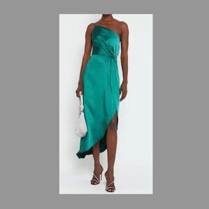 OPT midi Dress in satin green